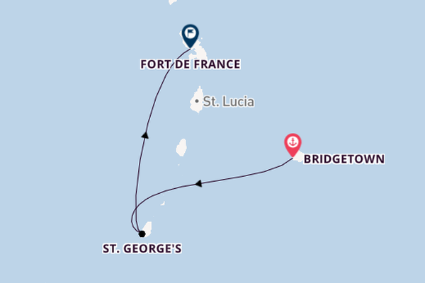 Südliche Karibik ab Bridgetown, Barbados auf der MSC World Europa