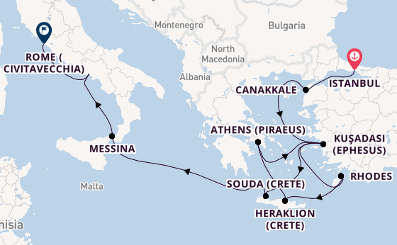 Mediterranean Sea from Istanbul, Turkey with the Viking Neptune