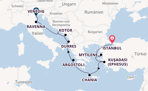 Mittelmeer ab Istanbul, Türkei auf der Sirena