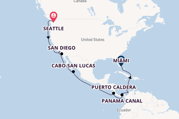 USA West Coast from Seattle, Washington, USA with the MSC Poesia