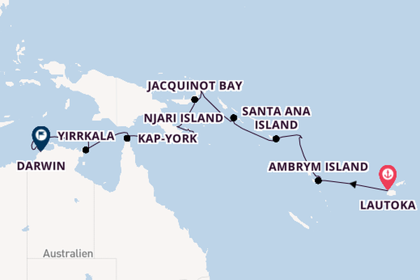 Südsee ab Lautoka, Fiji auf der Silver Cloud Expedition