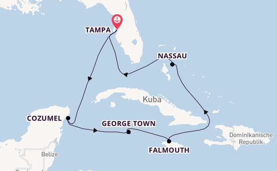 Karibik ab Tampa, Florida, USA auf der Norwegian Gem
