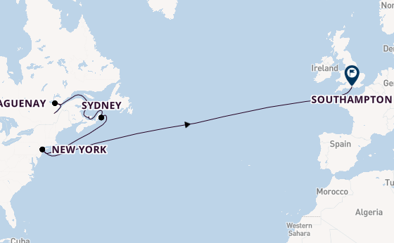 Transatlantic from Québec City, Canada with the Queen Mary 2