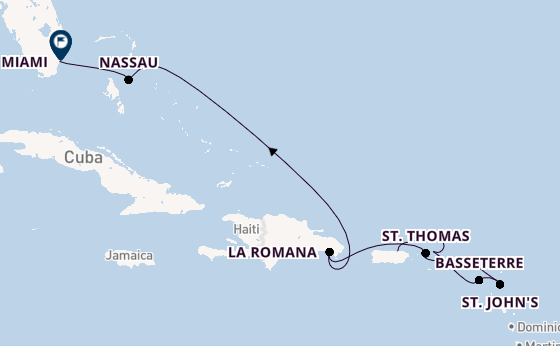 Caribbean vanaf San Juan, Puerto Rico met de Seven Seas Prestige