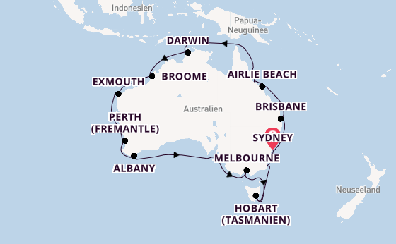 Australien ab Sydney auf der Seven Seas Mariner