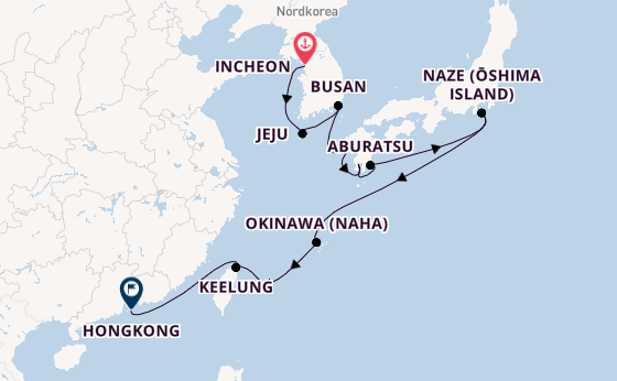 Ostasien ab Incheon, Südkorea auf der Silver Muse