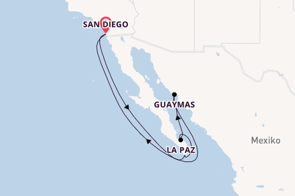 USA Westküste ab San Diego, USA auf der Koningsdam