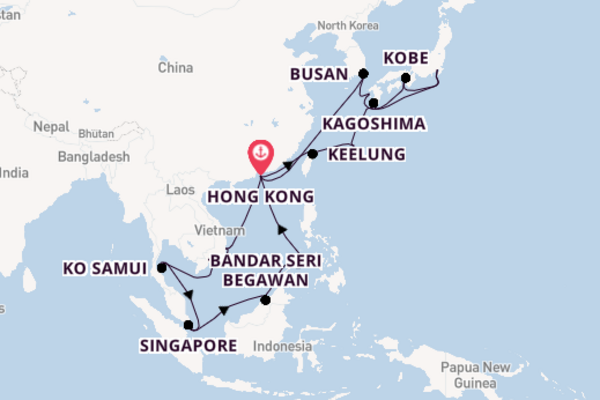 29 day cruise with the Costa Serena to Hong Kong