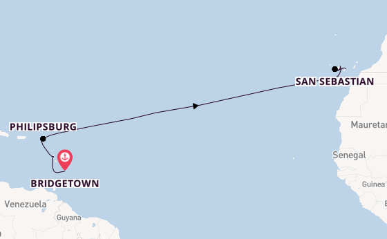 Karibik ab Bridgetown, Barbados auf der Mein Schiff 4