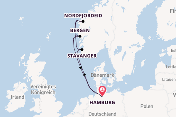 Norwegen ab Hamburg, Deutschland auf der MSC Preziosa