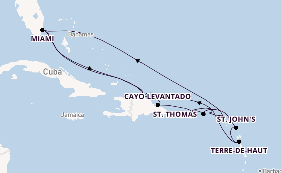 Caribbean vanaf San Juan, Puerto Rico met de EXPLORA III