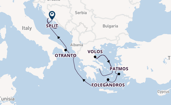 Eastern Mediterranean from Athens (Piraeus), Greece with the Silver Wind