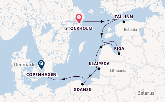 Baltic Sea from Stockholm, Sweden with the Viking Saturn
