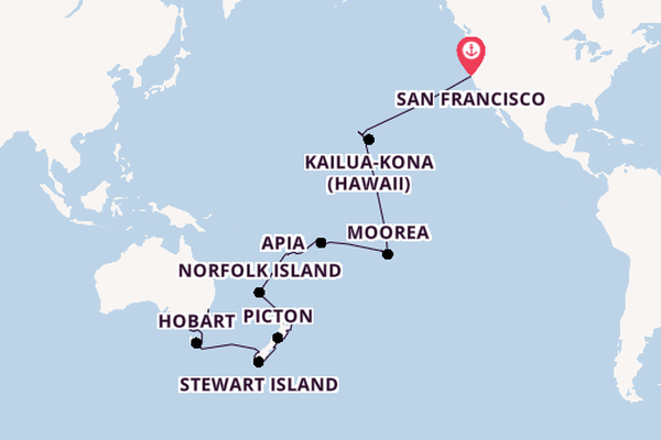 Transpacific from San Francisco, USA with the Azamara Quest