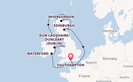 British Isles from Southampton, England with the Seven Seas Splendor