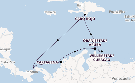 Caribbean from Colón, Panama with the Grandeur of the Seas