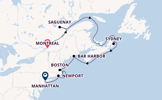 USA Ostküste ab Montreal, Kanada auf der Azamara Journey