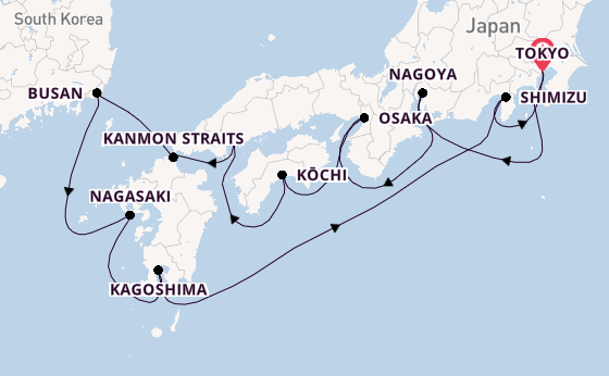 Japan from Tokyo, Japan with the Sapphire Princess