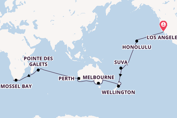 Wereldreizen vanaf Los Angeles, Verenigde Staten met de Coral Princess