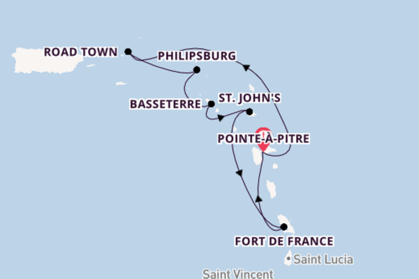 8daagse cruise met het MSC Virtuosa vanuit Pointe-à-Pitre