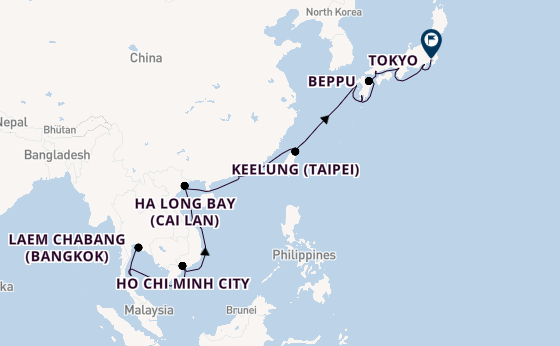 Japan from Laem Chabang (Bangkok), Thailand with the Viking Neptune