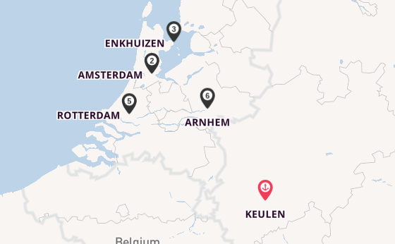 Rijn vanaf Keulen, Duitsland met de Anesha