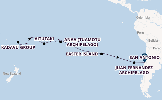 French Polynesia from Lautoka, Fiji with the Seabourn Pursuit