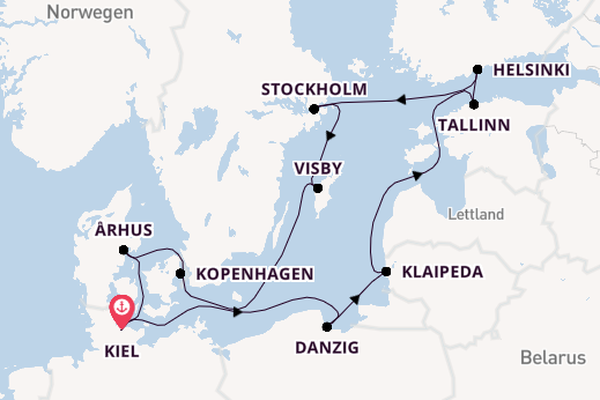 Ostsee ab Kiel, Deutschland auf der Mein Schiff 1