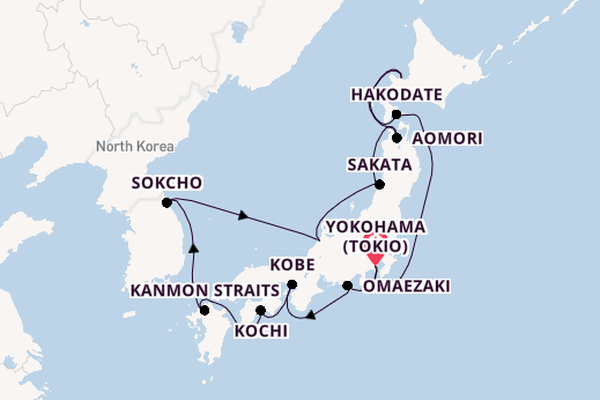 Japan vanaf Yokohama (Tokio), Japan met de Westerdam