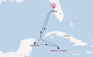 Westliche Karibik ab Tampa, Florida, USA auf der Carnival Legend