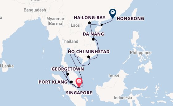 Zuidoost-Azië vanaf Singapore, Singapore met de Seabourn Encore