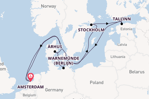 Europa vanaf Amsterdam, Nederland met de Celebrity Eclipse