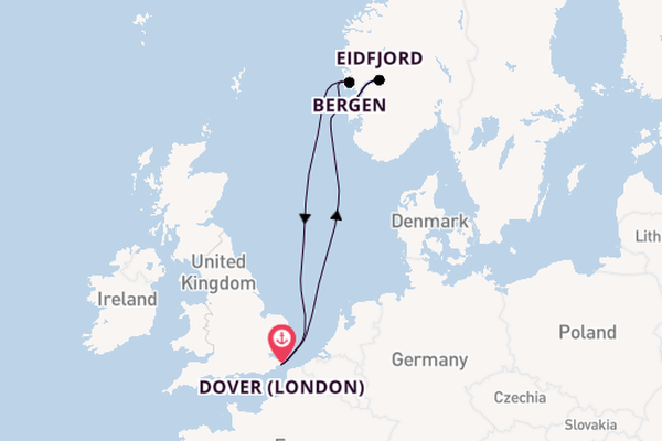 Norway from Dover (London), England, United Kingdom with the Borealis