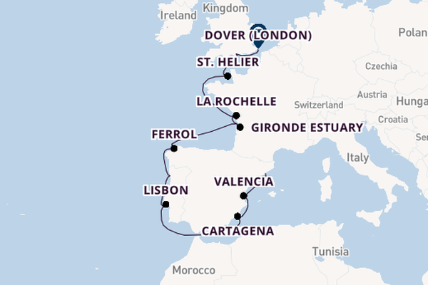 United Kingdom from Barcelona, Spain with the Seabourn Sojourn