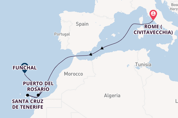 Canary Islands from Rome (Civitavecchia), Italy with the MSC Fantasia