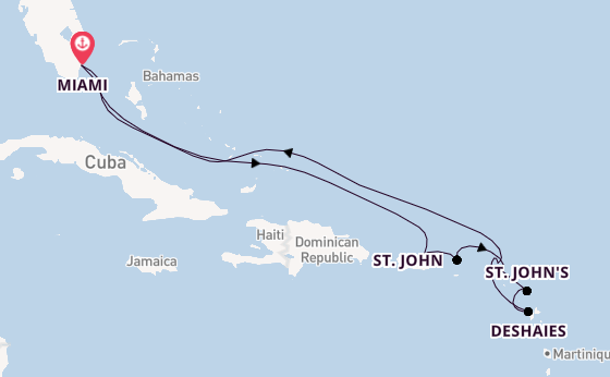 Caribbean vanaf Miami, Verenigde Staten met de Silver Ray