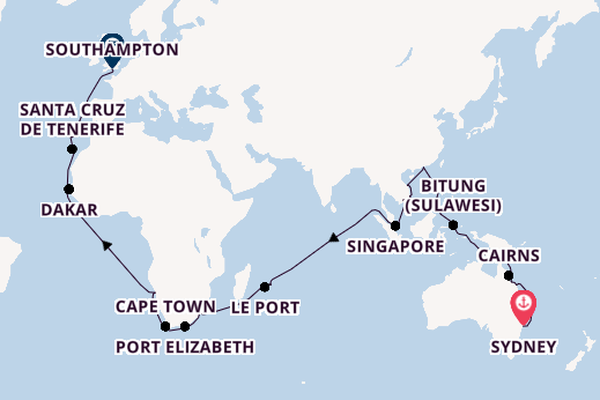 South East Asia from Sydney, Australia with the Queen Victoria