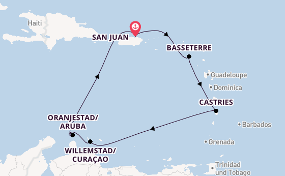 Karibik ab San Juan, Puerto Rico auf der Norwegian Viva