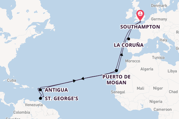 Caribbean from Southampton, England with the Iona