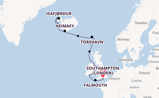 Britse Eilanden vanaf Southampton (Londen), Engeland met de Seven Seas Grandeur