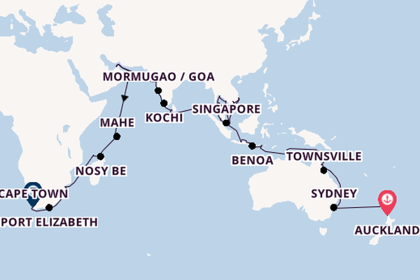 Southeast Asia from Auckland, New Zealand with the Seven Seas Voyager