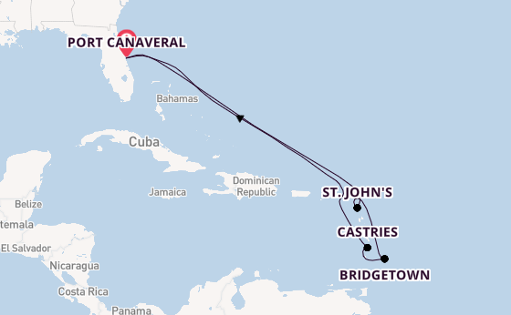 Caribbean from Port Canaveral, Florida, USA with the Adventure of the Seas