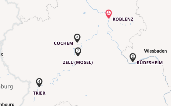 Mosel ab Koblenz, Deutschland auf der Elegant Lady