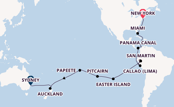 Transpacific from New York with the Crown Princess