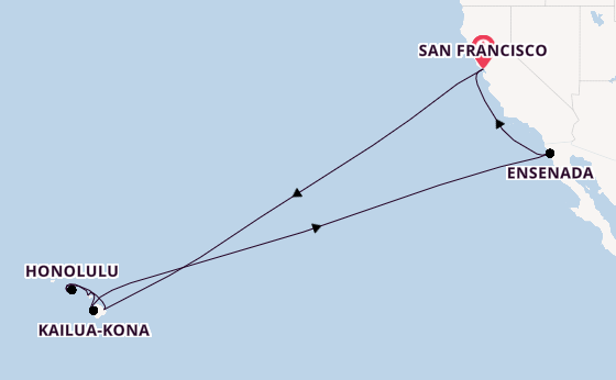 Polynesië vanaf San Francisco, Verenigde Staten met de Ruby Princess