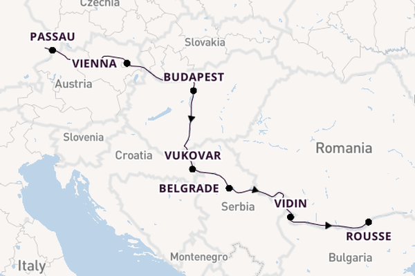 Danube River, Europe from Vilshofen, Germany with the AmaBella