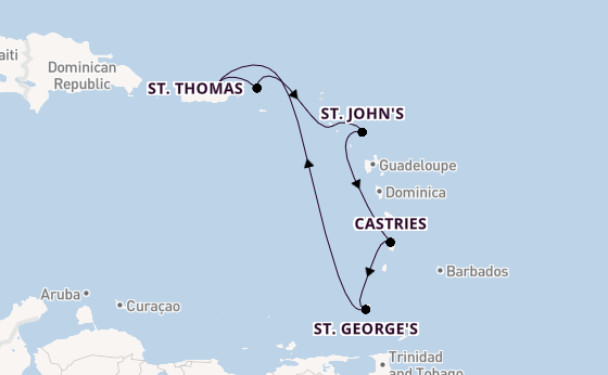Caribbean vanaf San Juan, Puerto Rico met de Celebrity Summit