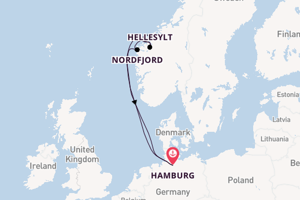 Noorwegen vanaf Hamburg, Duitsland met de Mein Schiff Relax