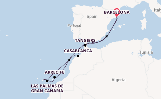 Western Mediterranean from Barcelona, Spain with the Celebrity Infinity