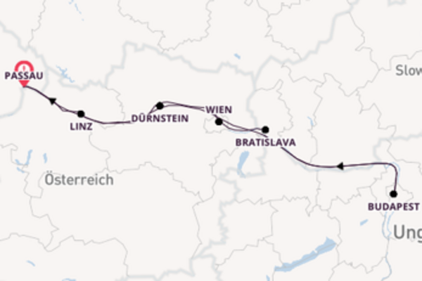 Einzigartige Kreuzfahrt über Wien ab Passau